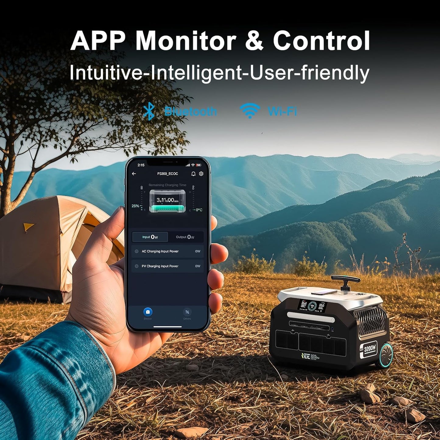 IEE P2400 Solar Generator,2400W/2048Wh Solar power station,1800W Super Fast Charging, LiFePO4 (LFP) Battery,APP Control Emergency Power Station for Home, Camping, RV and Power Outages