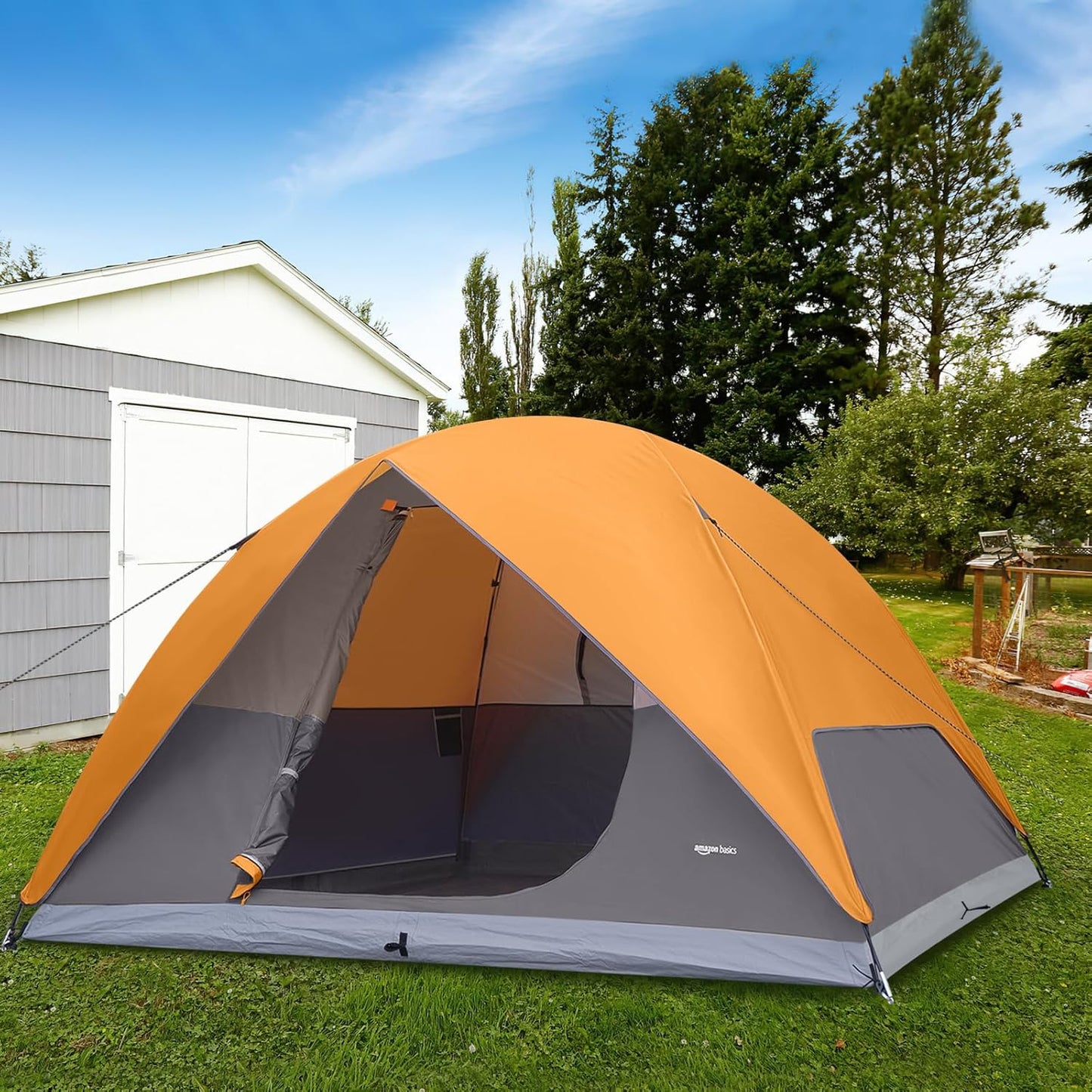 Amazon Basics Camping Tent, 3-Season Dome Design with Rainfly