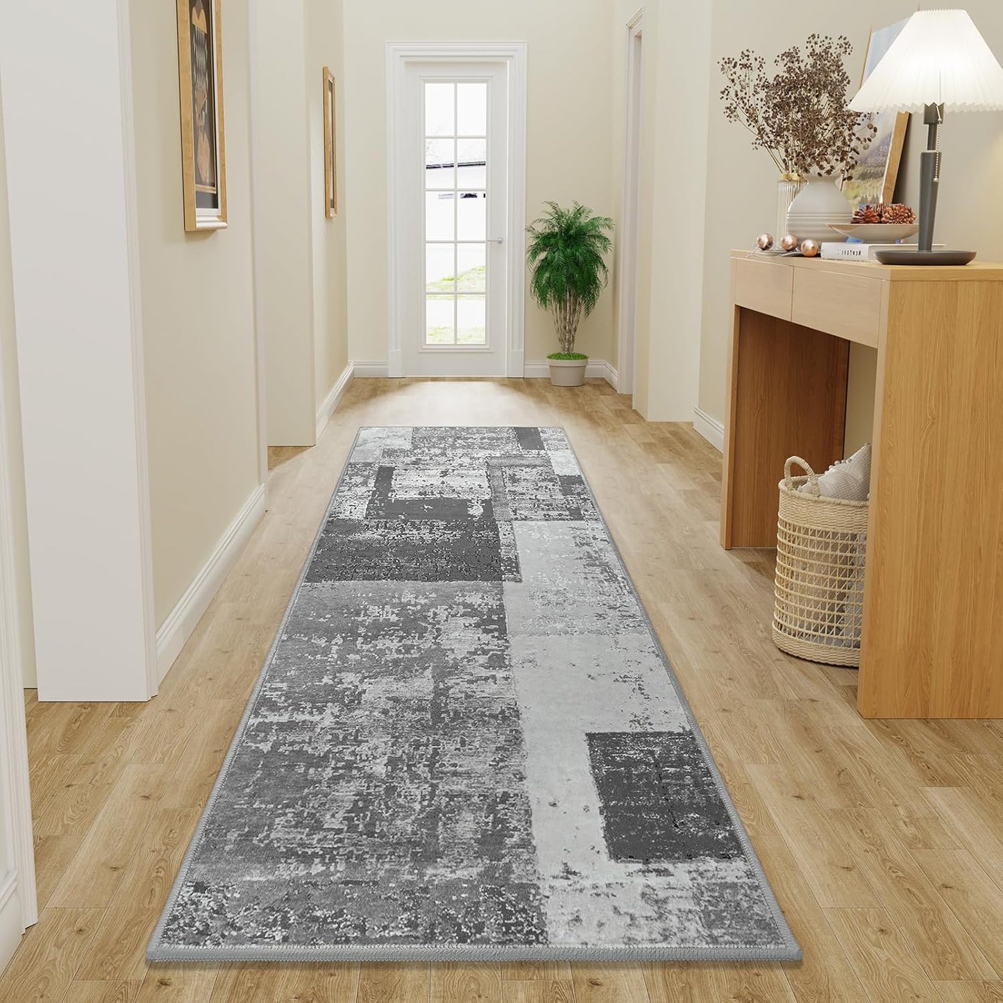 LOCHAS Washable Runner Rugs for Hallway, 2x6 Non Sip Soft Rug for Bedroom Entryway Kitchen Laundry Room, Long Abstract Carpet for Indoor Floor Bedside, Geometric Vintage Home Decor, Pet & kid Friendly