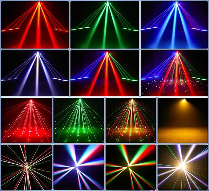 6-Pack Moving Head Stage Lights 9 X 10W LED DJ Lighting with DMX Mode Sound Stage Lighs and Parties Lights Activated for Party Wedding Concert Disco DJ Concert Show