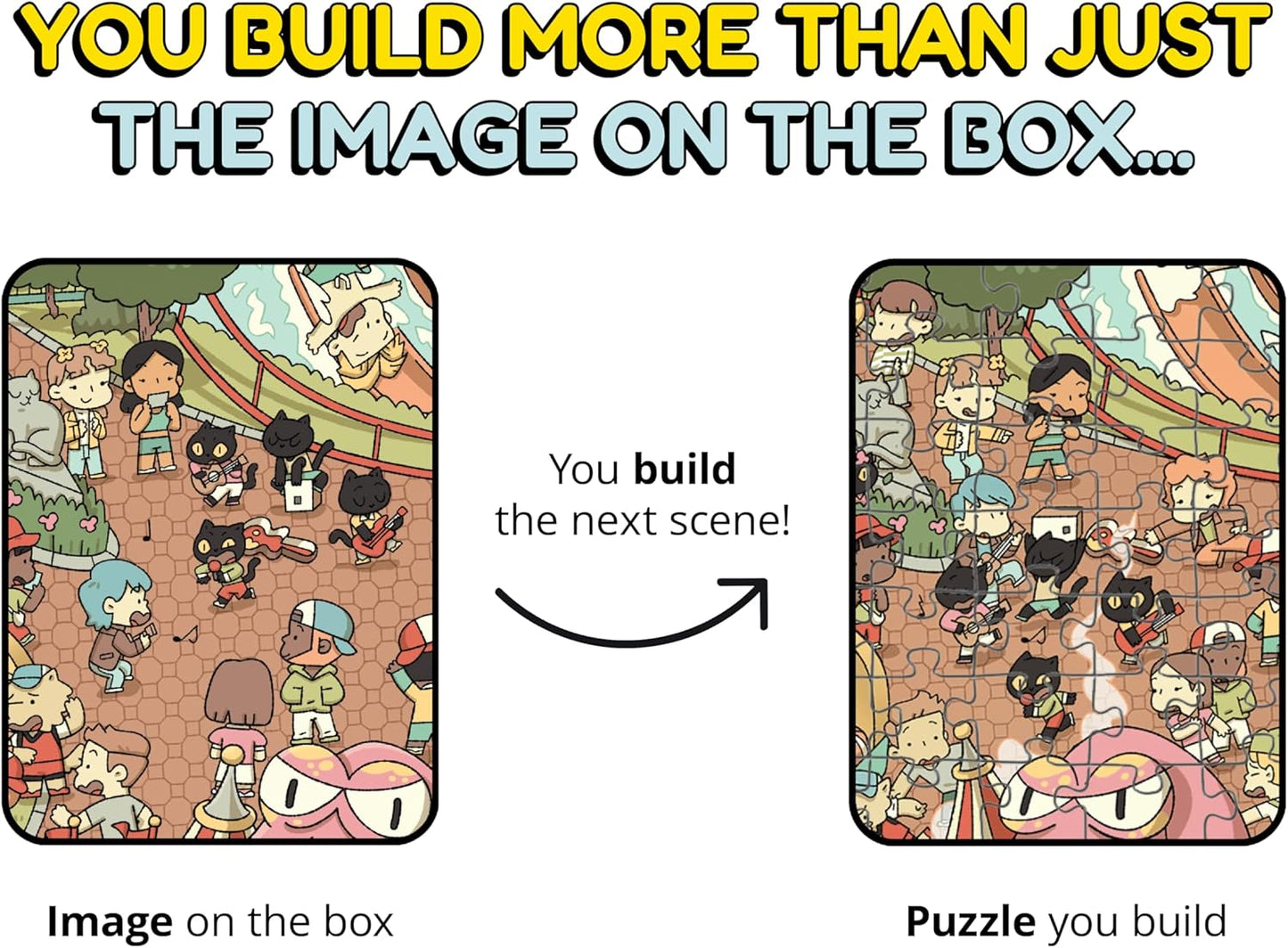 Jigsaw Puzzles 1000 Pieces - Magic Mystery Story Secret Ending Puzzle - Perfect Game Night for Adults & Kids - Animal Park Theme Challenging (Snack Attack 3)