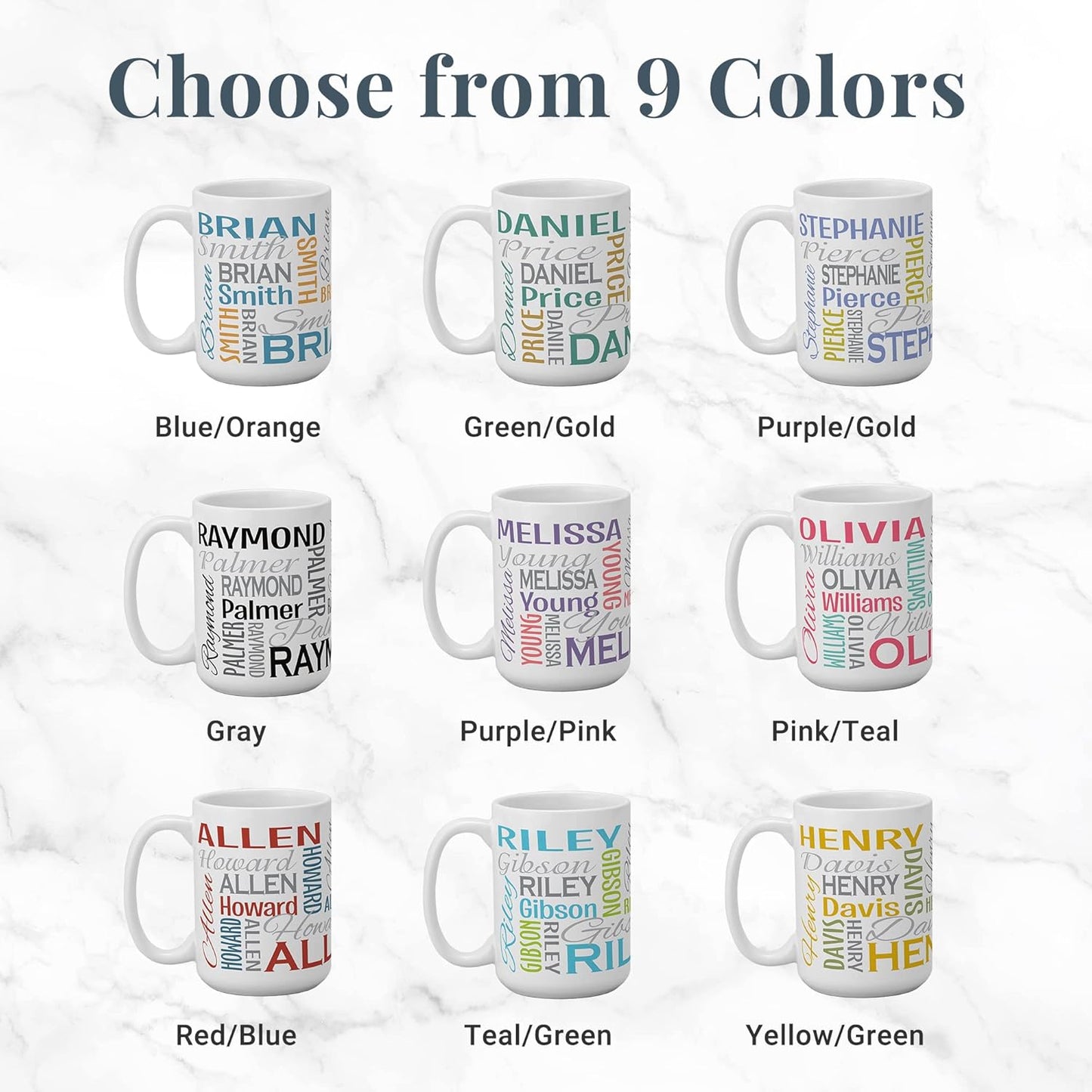 Let's Make Memories Personalized Your Name Signature Mug - Custom 15oz Coffee Mug - Stocking Stuffer - For Christmas Gray