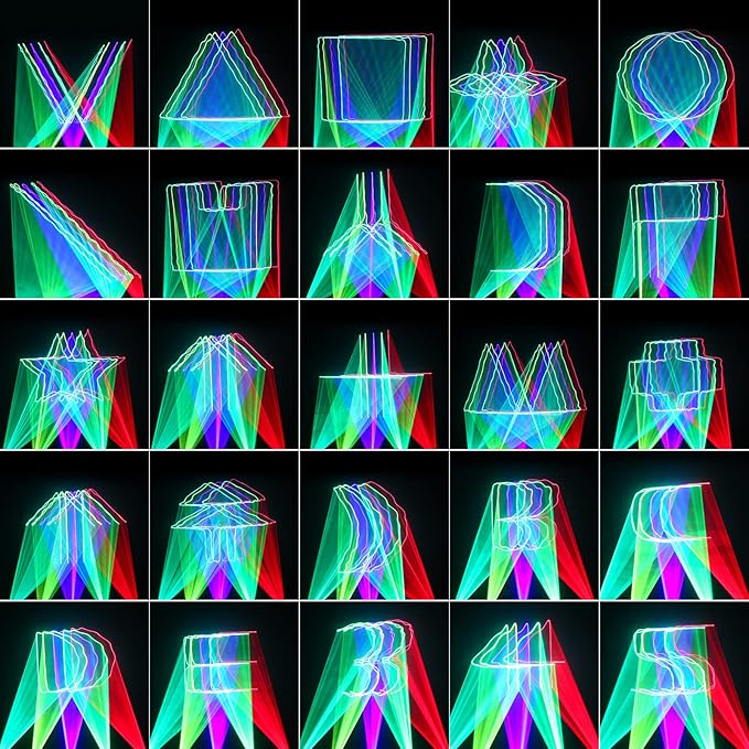 DJ Laser Lights,5 Beam Effect Sound Activated Strobe Laser Light Show with Remote Control Laser Light Projector Party Lights Indoor for Birthday Disco KTV Club Stage DJ Lighting