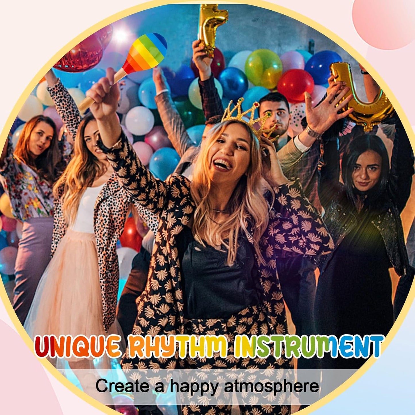 24 Pcs Maracas Hand Percussion Rattles 7.87 Inch Wooden Rumba Shaker Maracas for Adults Kids Maracas Musical Instrument Mexican Fiesta Wood Maracas(Mexican Color & Rainbow)