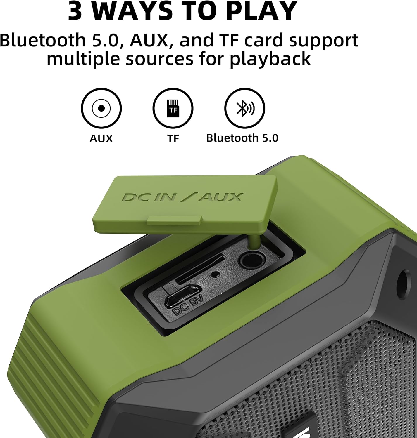 Portable Bluetooth Speaker with IPX7 Waterproof 5W Small Wireless Speakers with TWS Pairing,TF Card/AUX,12 Hours Playtime for Outdoor,Camping,Bathroom,Travel,Beach Use,Gift Ideas