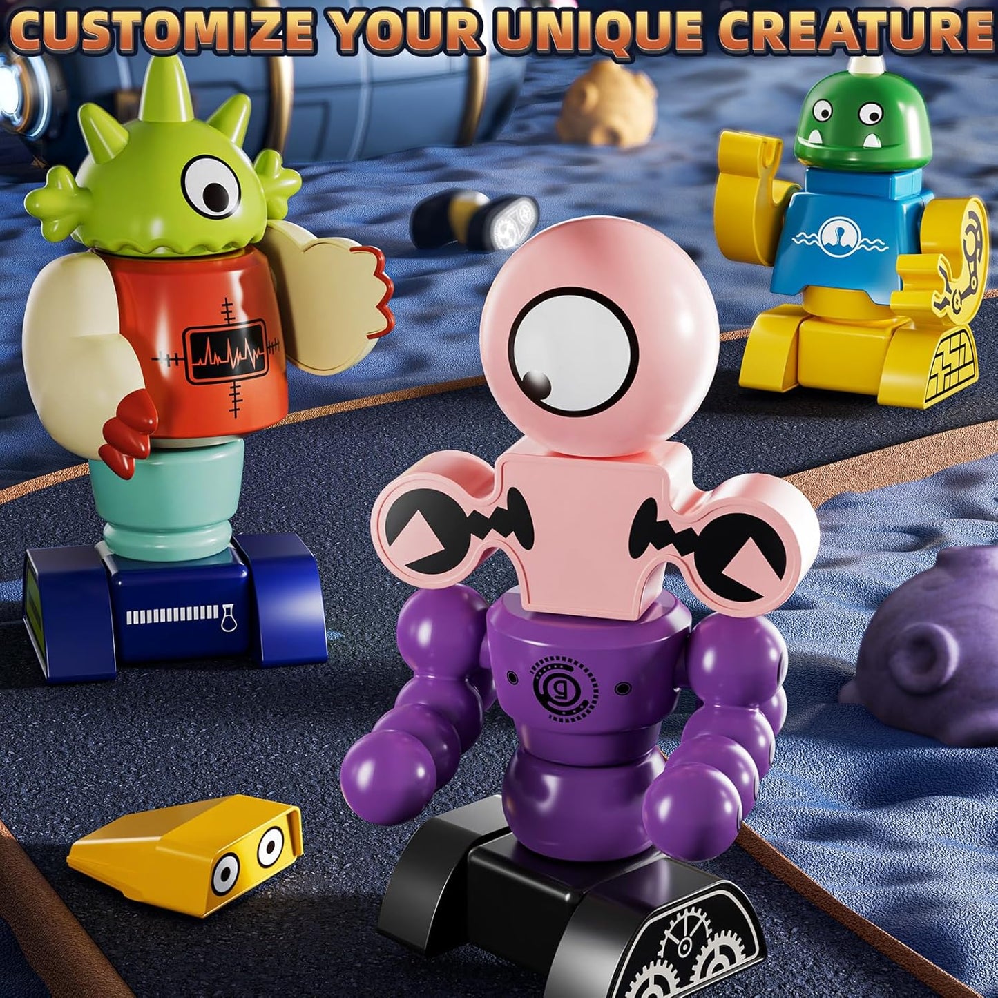 Magnets Robot Building Toys for Kids Ages 3-5 4-8 - 106 PCS Monsters Toys Robot Stacking Building Blocks Set with Storage Box, Creative Learning Christmas and Birthday Gifts for Boys Girls 2-4