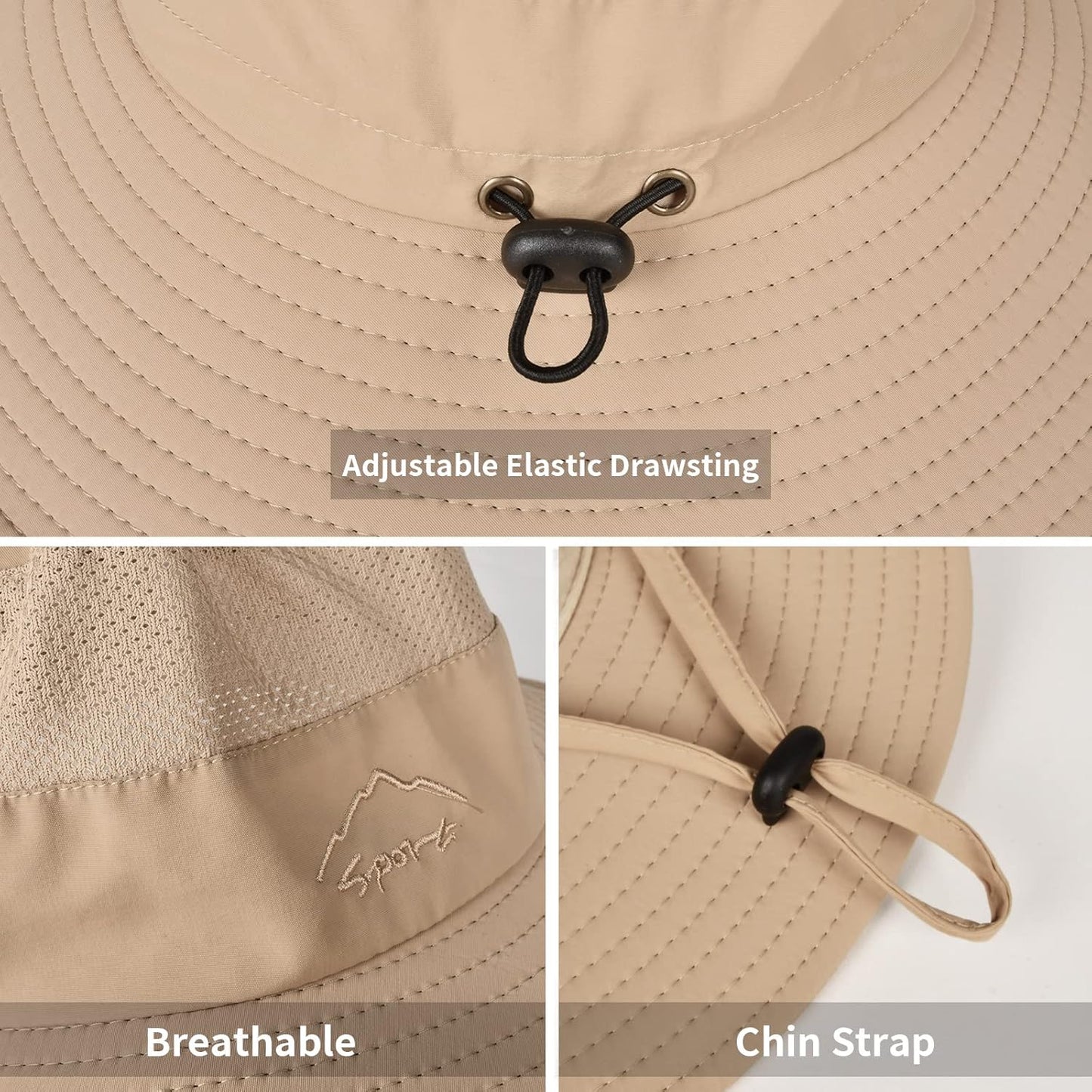 Sun Hats for Men Women Fishing Hat UPF 50+ Breathable Wide Brim Summer UV Protection Hat