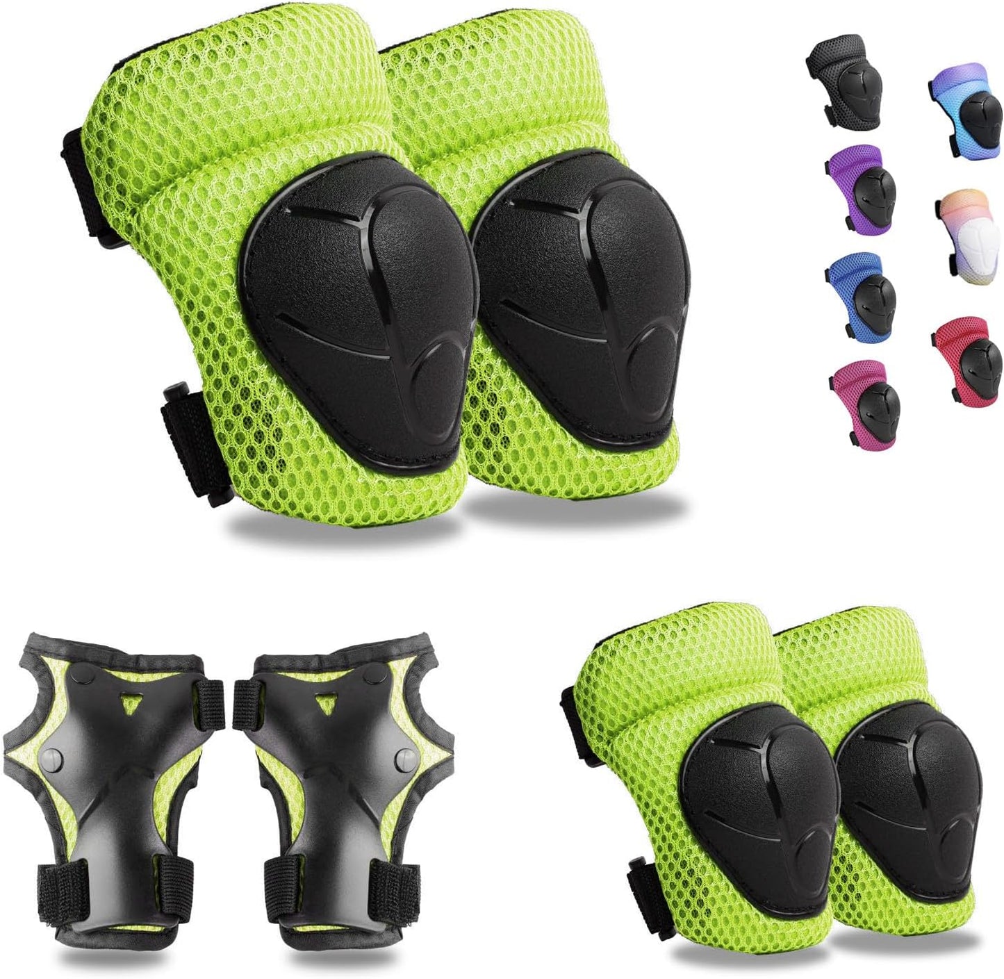 Knee Pads Elbow Pads Wrist Guards Set for Kids,Upgraded Protective Gear for Toddle 4-12 Boys or Girls Children Roller Skating Scooter Skateboarding Bike Roller Blade
