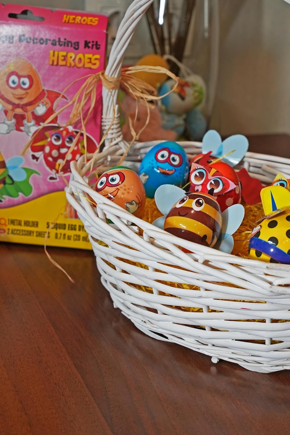 METMA 1999 Egg Decorating Kit Heroes - Complete Decorative Eggs Set with Liquid Dyes, Stickers, Egg Spinner, and More - Fun Easter Egg Dye Kit Arts and Crafts for Kids