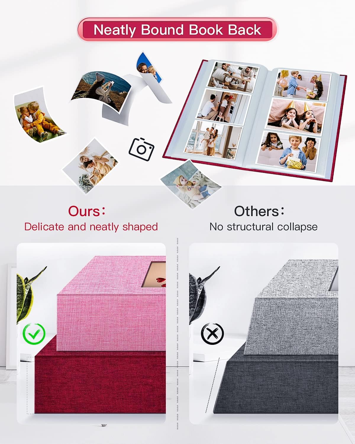 popotop Photo Album 4x6-420 Photos Photo Books with 420 Horizontall Pockets,Linen Cover Albums for Family Wedding Anniversary Baby Vacation Pictures