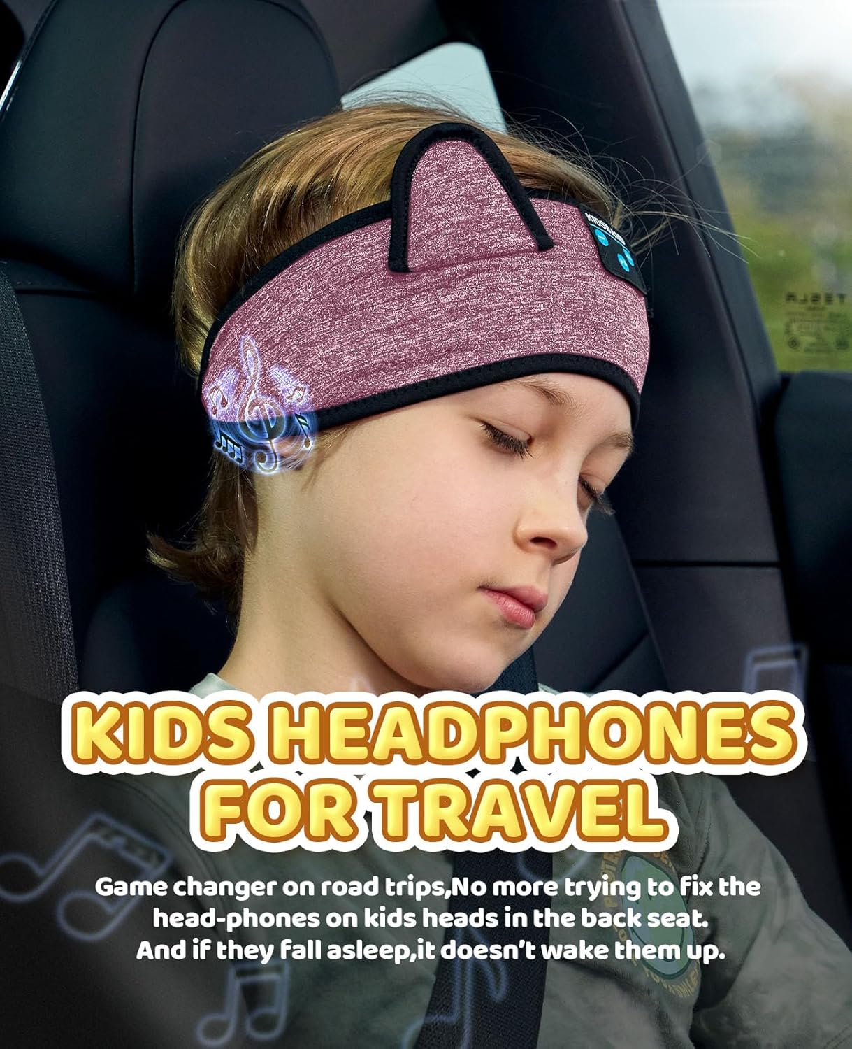 Kids Headphones, Bluetooth Headband Earphones for Children,Baby,Toddlers.Kids Headband Headphones for Home,Plane & Car Travel Accessories with Wired Playback 3.5 MM Jack, Wireless & Wired Palyback