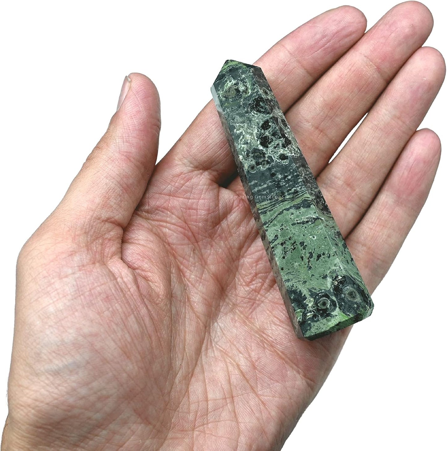 Amazing Gemstone Kambaba Jasper Crystal Towers ~ Natural Healing Crystal Point Obelisk for Reiki Healing and Crystal Grid (3- Inch)