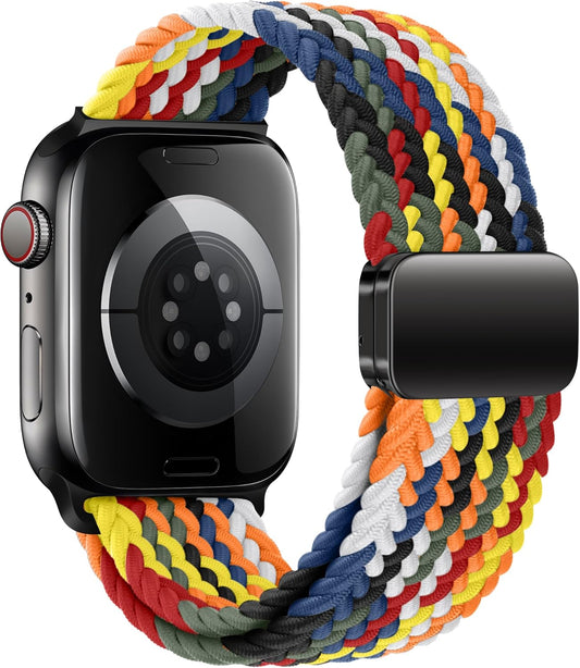 Mazoft Braided Bands With Magnetic Clasp Compatible with Apple Watch Band 38mm 40mm 41mm 42mm 44mm 45mm 46mm 49mm；Soft Nylon Sport Loop Strap for iWatch Series Ultra 2&1 10 9 8 7 6 SE 5 4 3 Women Men