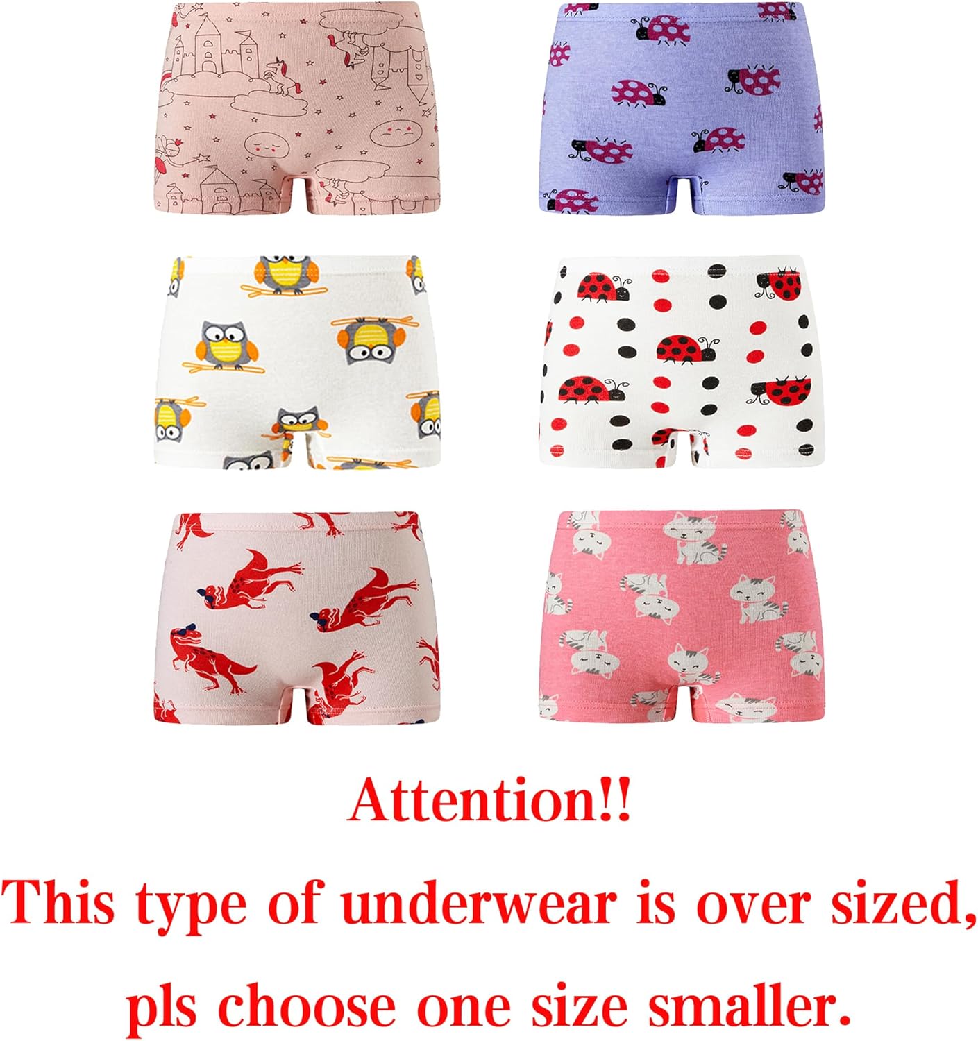 KikizYe Little Girls Boyshort Panties Big Kids Soft Cotton Underwear