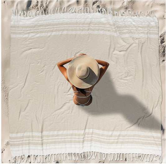 Oversized Turkish Beach Towel Blanket XXL Cotton Sandproof Towels Boho Woven Extra Large Big Sand Free Giant Throw Thick Blankets Huge Quilt XL Picnic Camping Necessities Cloud For Adult Gifts