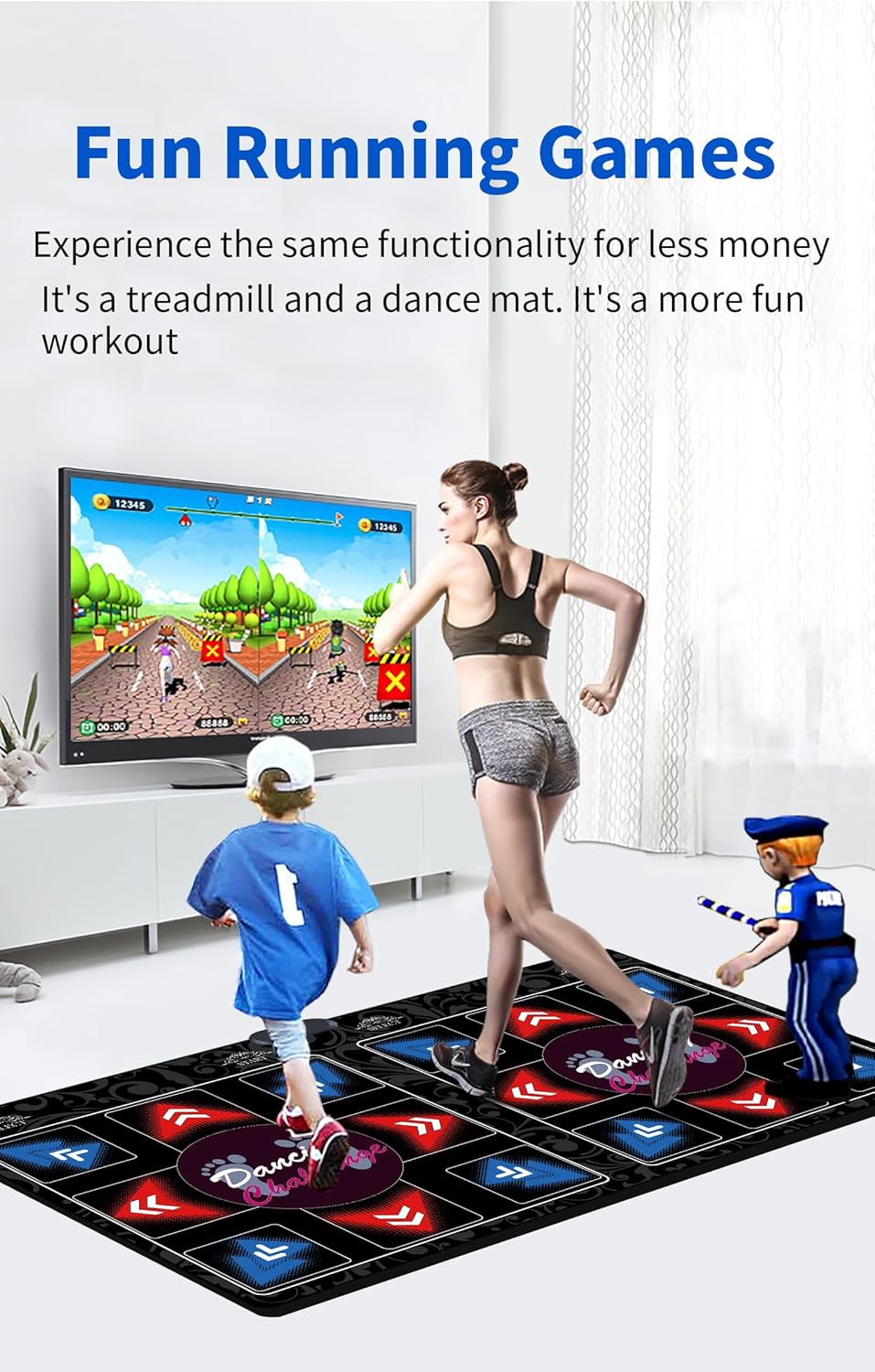 Music Dance Mat for Kids & Adults,Ideal for Fitness Dance Games,899 Games,64GB Memory Card,75 Music Videos,650 Songs.for TV use,Made of Premium Flannel,a Luxurious Gift for Children