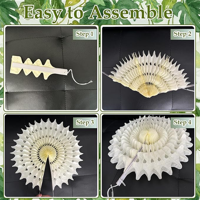 23PCS Sage Green Party Decoration,Green Paper Lanterns Fans,Pom Poms Flowers,Hanging Party Garland for Women Girls Boys Adults Birthday Party,Wedding,Baby Shower,Bridal Shower Party Decor