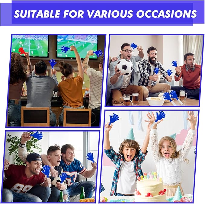 48 Pcs Hand Clappers Noisemakers 7.5 Inch Clappers Noisemakers Plastic Hand Clappers for Birthdays Game Football Sporting Events Cheers Supplies Dance Basketball Football Noisemakers(48)