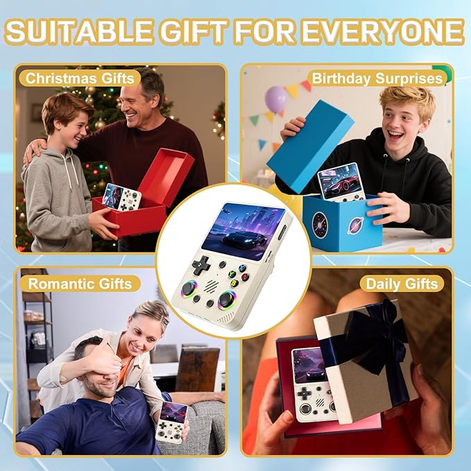 RG36PRO Retro Handheld Game Console - Open Source System,3.5"IPS Screen,30,000+ Classic Games,64G TF card, 3000mAh Battery,Portable Gaming Player for Travel,Gift for Teen or Partner -White