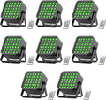 Rechargeable Par Can Lights, 72W RGB 5200mAh Uplights Battery Powered Stage Light, Wireless DJ Lights Sound Activated with Remote & DMX Control for Festivals, Weddings, Bars, Churches, DJ (8 Packs)