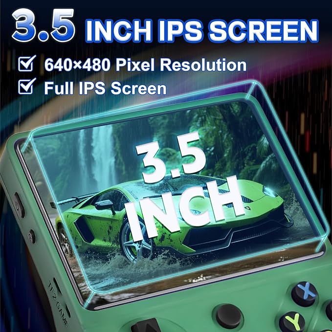 RG36 PRO Retro Handheld Game Console - Support 30000+ Classic Games,3.5-Inch Screen,3000mAh Battery,Linux OS, Portable Game Console for Travel - Birthday Gift for Teens,Boy Friends(Green)