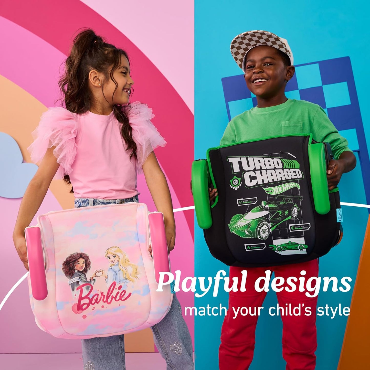 Graco TurboBooster 2.0 Backless Booster Car Seat, Hot Wheels Gamer, Travel Booster Seat for Children Ages 4-10, Weight 40-100 Pounds and Height up to 57 Inches