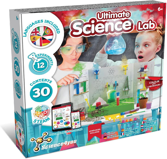 Science4you Science Lab for Kids - Science Kit with Experiments for Kids Age 6-8+, Chemistry Set to Create Crazy Dough, Colourful Explosions and Much More, Stem Toy and Gift for Boys and Girls Age 6+