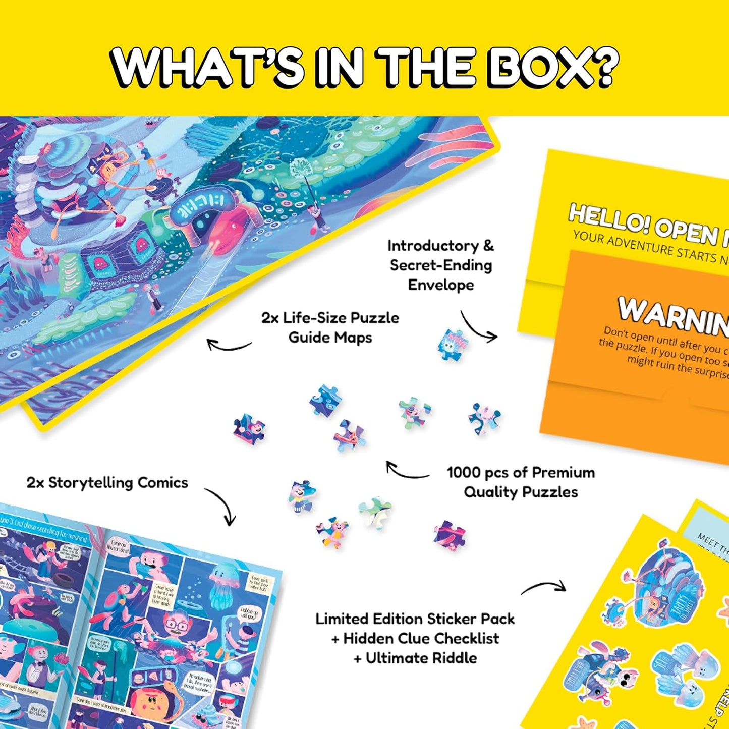 Jigsaw Puzzles 1000 Pieces - Magic Mystery Story Secret Ending Puzzle - Perfect Game Night for Adults & Kids - Ocean Theme Challenging (Beyond The Kelp)