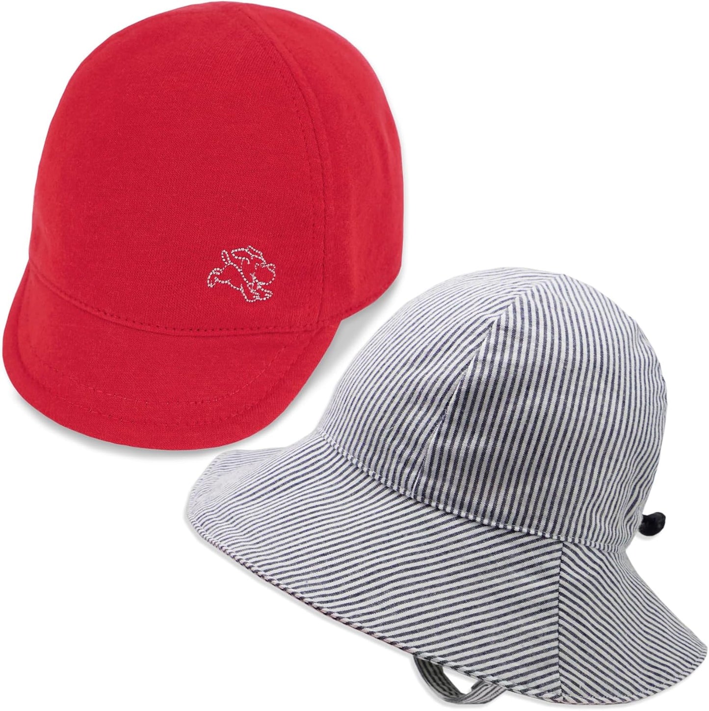 Keepersheep Baby Reversible Baseball Cap Infant Sun Hat, Cotton Knit Soft Brim for Infant Toddler, Summer Outdoor Unisex