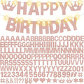 167Pcs DIY Glitter Customizable Banner Kit Custom Banner Happy Birthday Letters Happy New Year Personalized Banners Decor for Christmas Baby Shower Birthday Party Decoratation (Glitter Rose Gold)