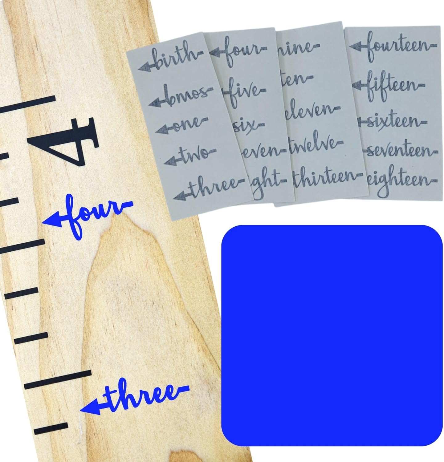 Little Acorns ADD ON - DIY Vinyl Growth Chart Ruler - Height Marker Arrows ONLY - Script - Straight