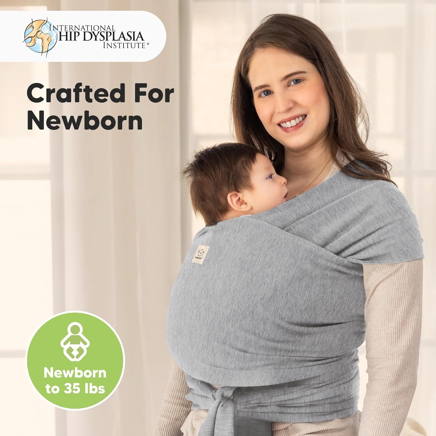 KeaBabies Baby Wrap Carrier - All in 1 Original Baby Carrier Newborn to Toddler Sling, Easy to Wear, Hands Free Bonding, Lightweight, Breathable Infant Wraps (Classic Gray)