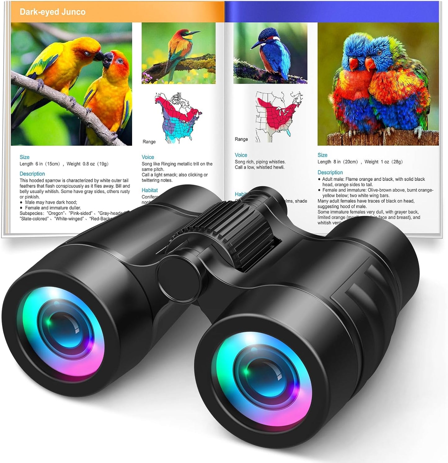 Boy Toys Ages 3-8: Kids Binoculars with Bird Watching Manual 4 5 6 7 8 Year Old Boys Girls Easter Birthday Gifts Outdoor Travel Binoculars Toy for Kid Age 4-6 Toddler Camping|Hiking Toys