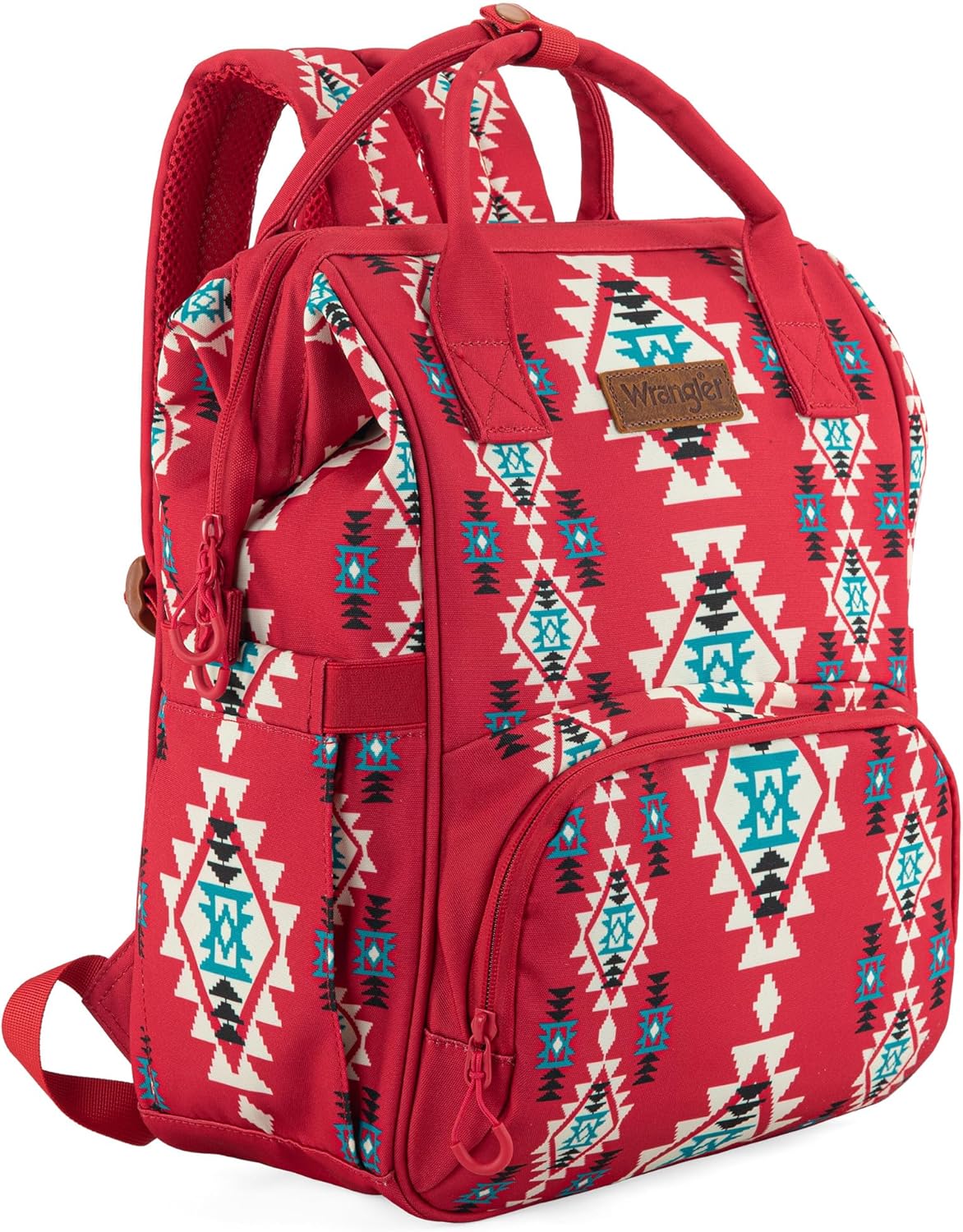 Wrangler Aztec Backpack Organized Daypack Travel Baby Bag with Stroller Strap and Side Bottle Pockets WG2204-9110BDY