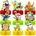 Waydress 9 Pcs Hawaiian Luau Party Decorations Margaritaville Tropical Centerpieces for Tables 6.9 x 8.5 Inches Hawaiian Honeycomb Centerpieces for Luau Summer Themed Tiki Party Supplies