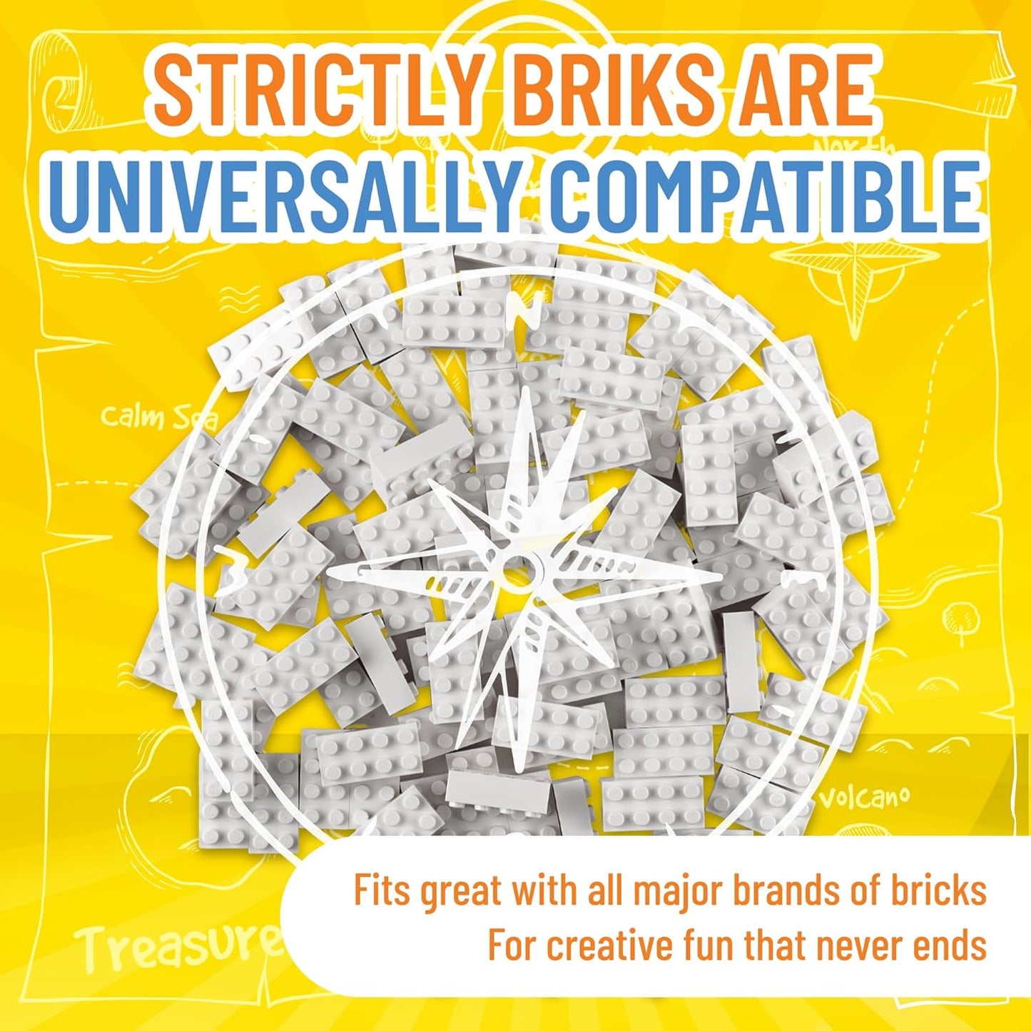Strictly Briks Classic Bricks Starter Kit – 96 White 2x4 Building Blocks – Creative Set for Kids Ages 3+ – 100% Compatible with Major Brick Brands