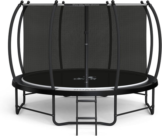 BCAN 8FT 10FT 12FT 14FT 15FT 16FT Recreational Trampoline with Enclosure for Kids Adults, ASTM Approved, Outdoor Trampolines with Ladder for Kids