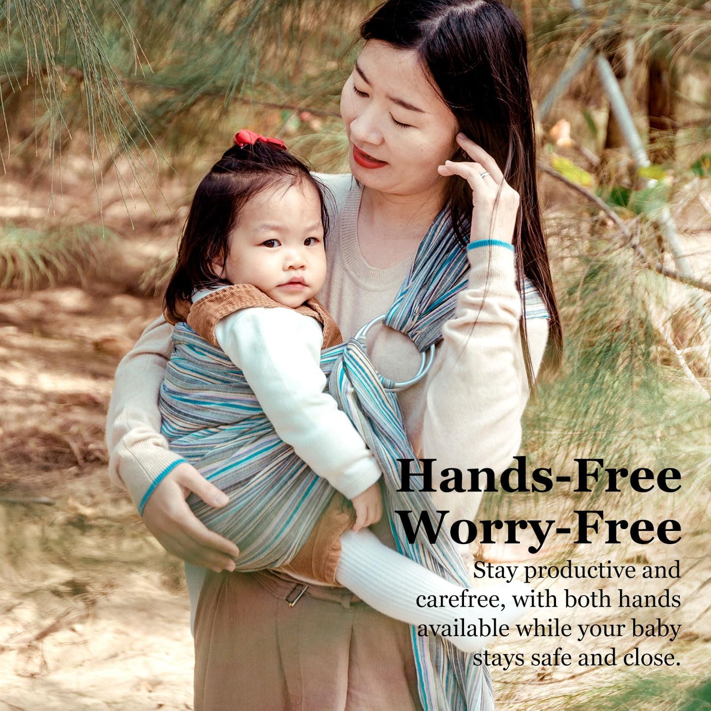 Ring Sling Baby Carrier, Soft Cotton Baby Sling Carrier Newborn to Toddler, Baby Wrap Carrier for Plus Size Parents, Perfect Shower Gift, Sweet Desserts