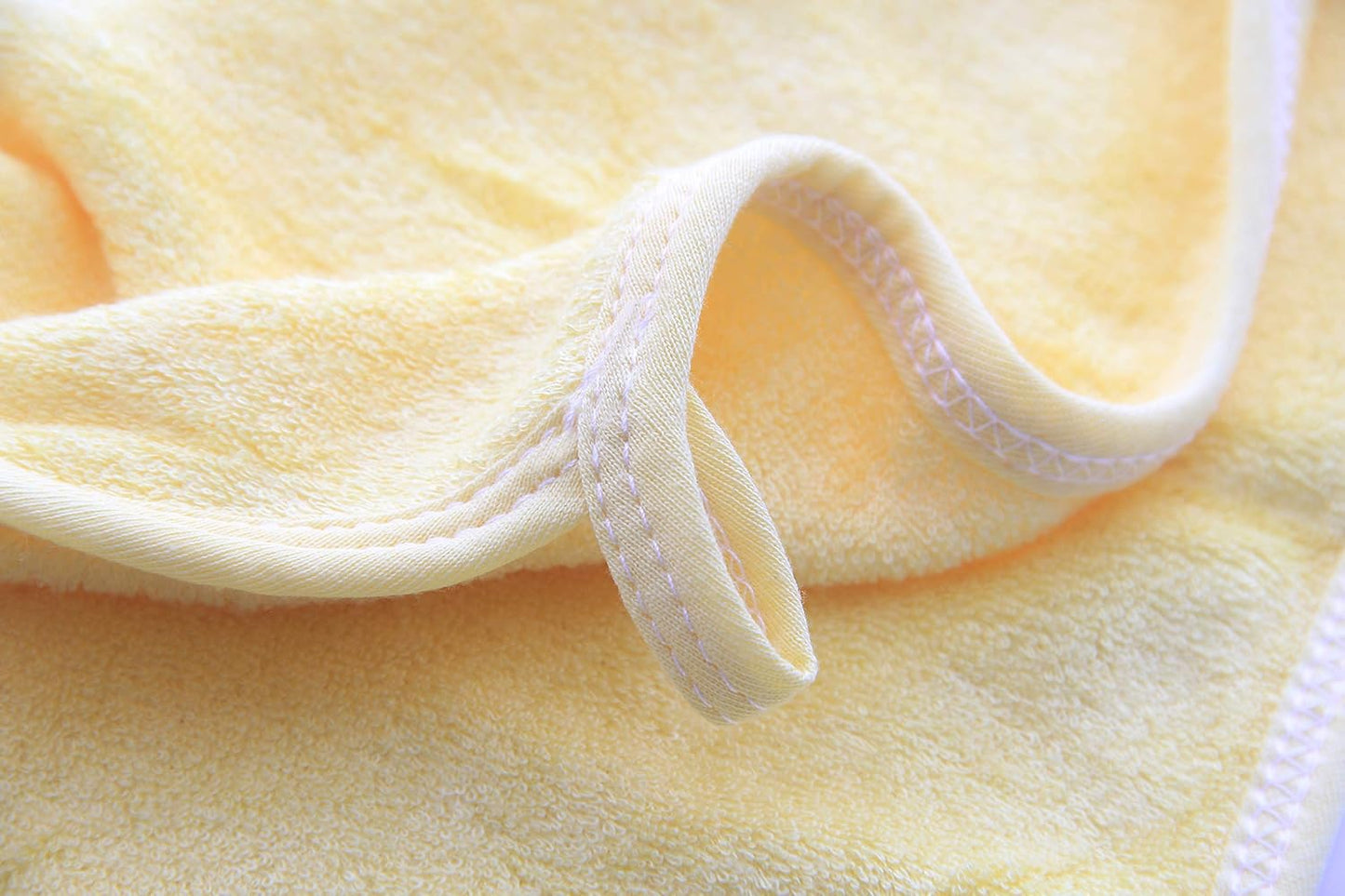 HIPHOP PANDA Baby Washcloths, Rayon Made from Bamboo - 2 Layer Ultra Soft Absorbent Newborn Bath Face Towel - Reusable Baby Wipes for Delicate Skin - Yellow, 6 Pack