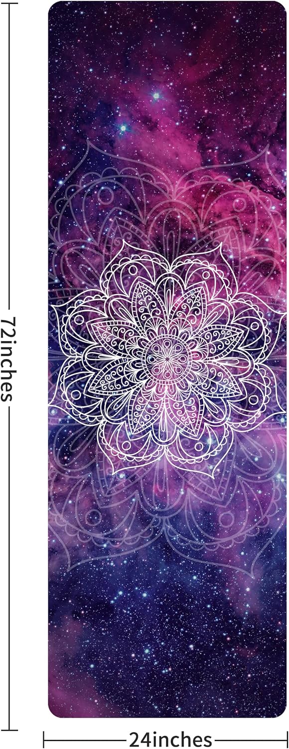 Non Slip Yoga Mat TPE Workout Mat for Men Women, Thick Workout Mat with Carrying Strap, Fitness Mats for Exercise, Yoga, Fitness, Pilates, Floor Workouts (72" x 24" x 6mm)