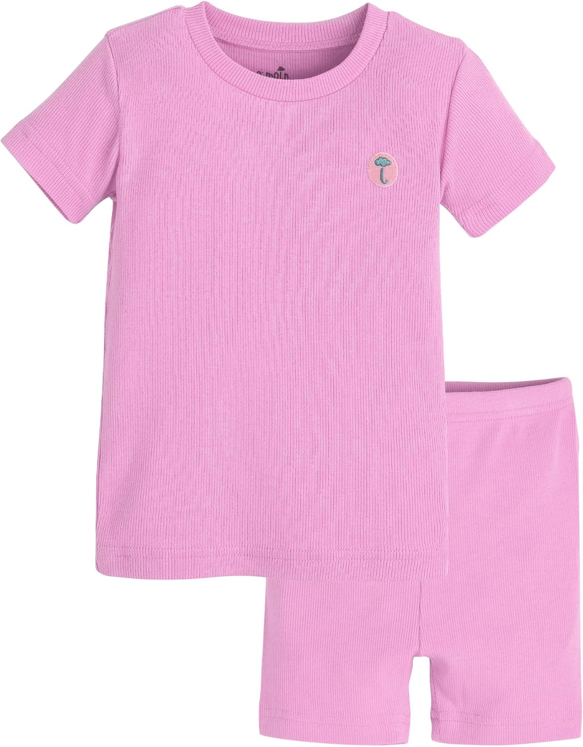 moimoln Pajamas Set 6M-5Y Solid Ribbed Unisex Baby & Toddler, Soft Viscose, Snug-Fit, Everyday Sleepwear