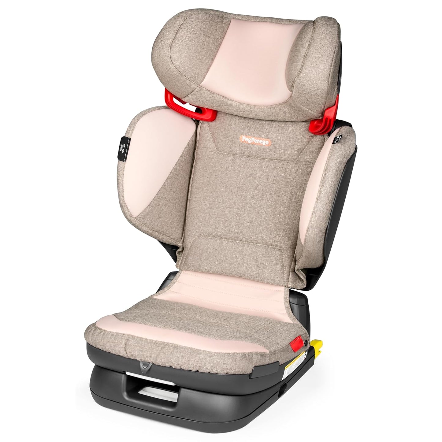 Peg Perego Viaggio Flex 120 Booster, 4D Total Adjust for Safety & Comfort, No Armrests, Compact Fold for Travel, 40-120 lbs, Made in Italy, Mon Amour (Pink/Beige)