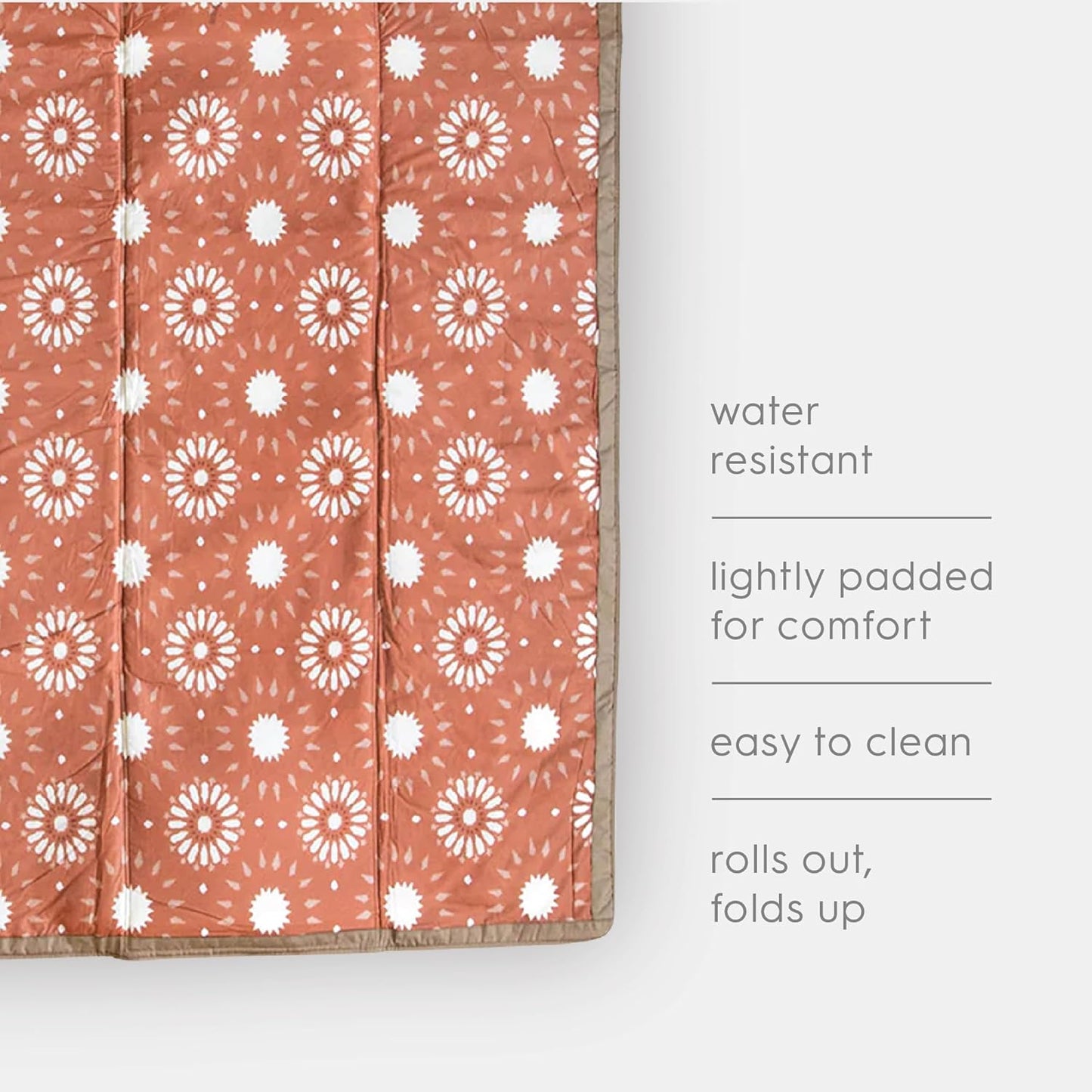 Little Unicorn 5'x7' Outdoor Family Picnic & Beach Blanket | Durable & Water-Resistant Fabric | Compact Fold & Easily Wipes Clean | Zipper Pocket (Sun Baked)