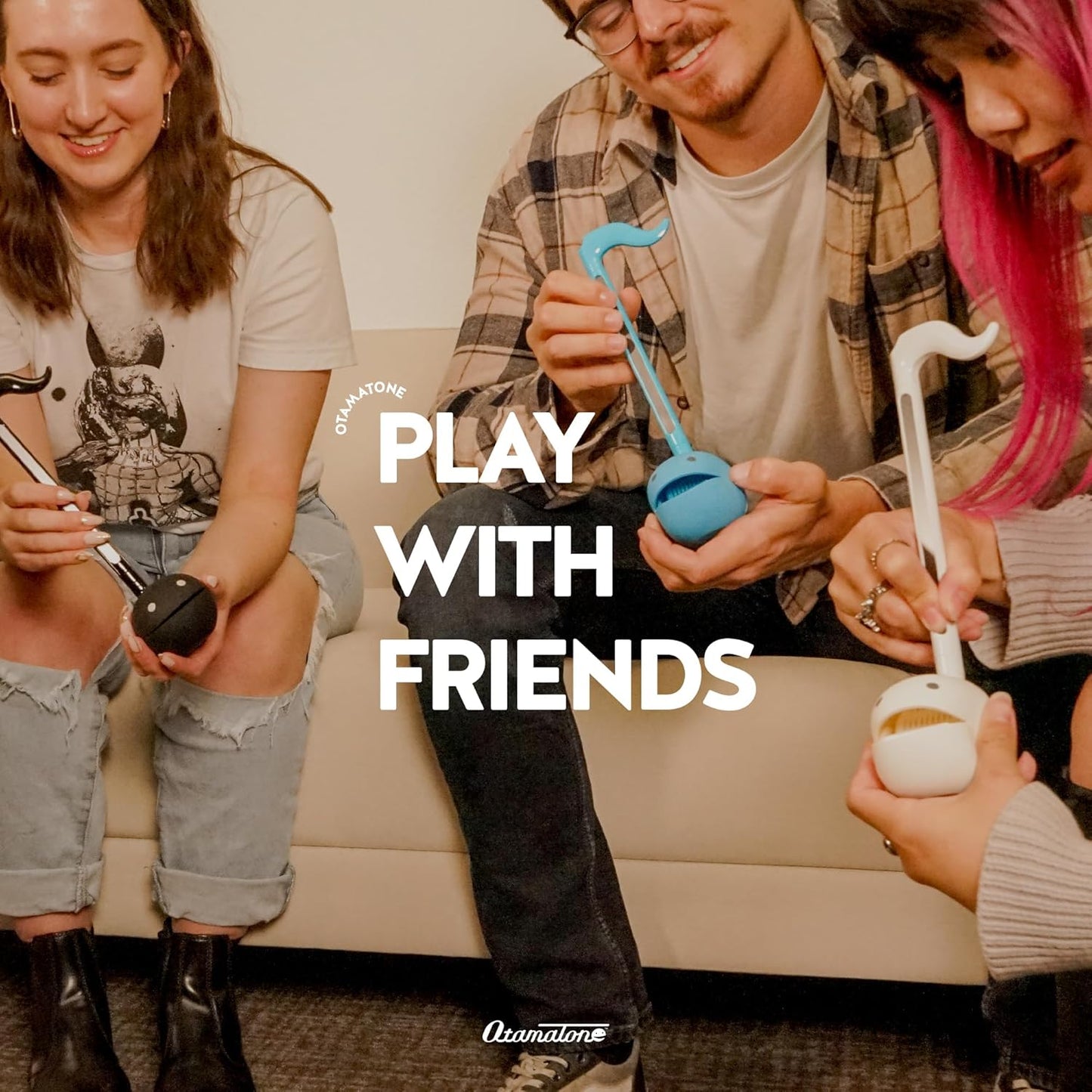 Otamatone Japanese Electronic Musical Instrument Portable Music Synthesizer from Japan by Maywa Denki Educational Fun Gift for Children, Teens & Adults - Black White Blue Set