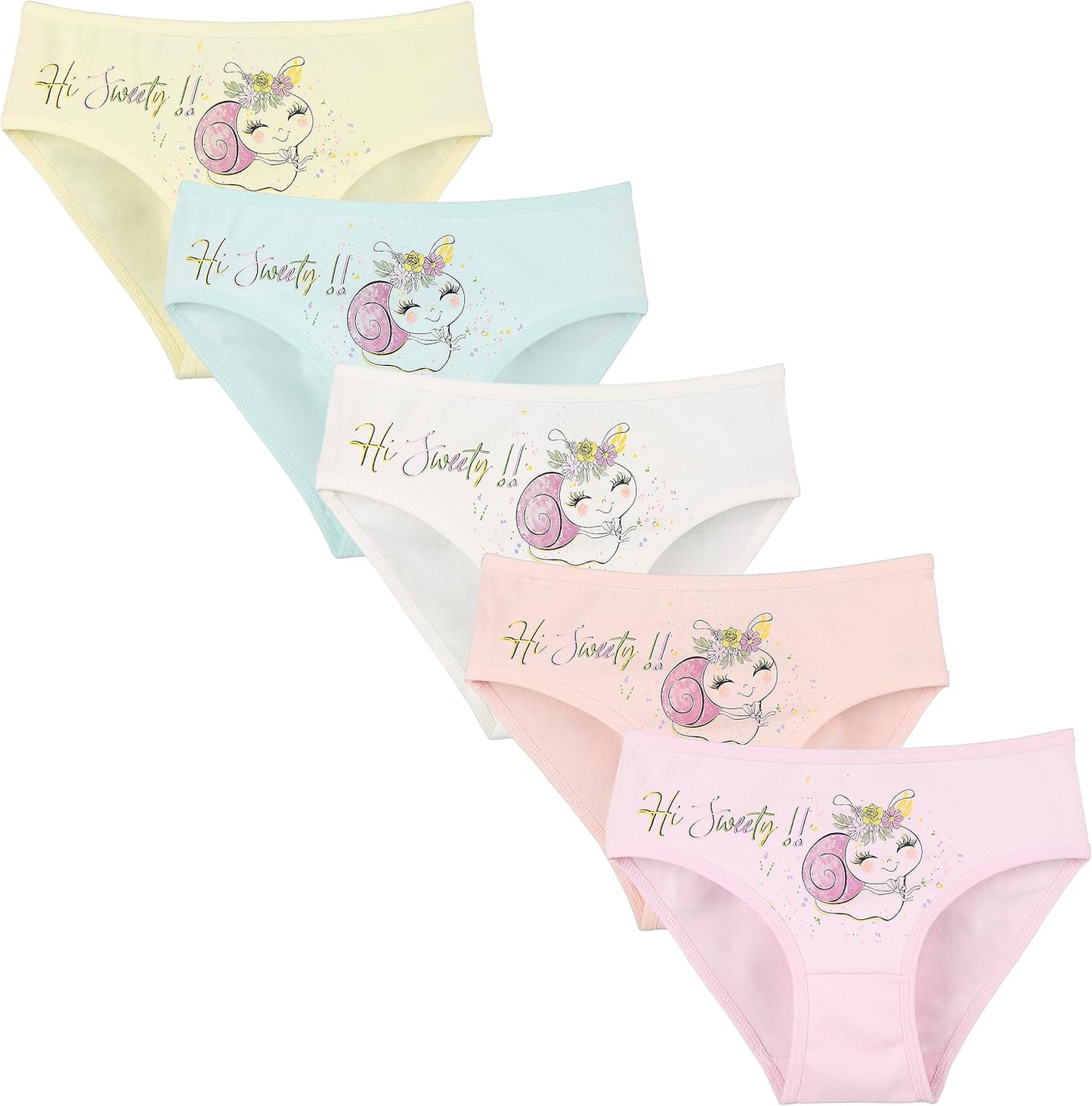 Donella Girls' Soft Cotton Underwear - Kids Bikini Brief Panties for Girls and Toddlers 5-Pack, Age: 2-15