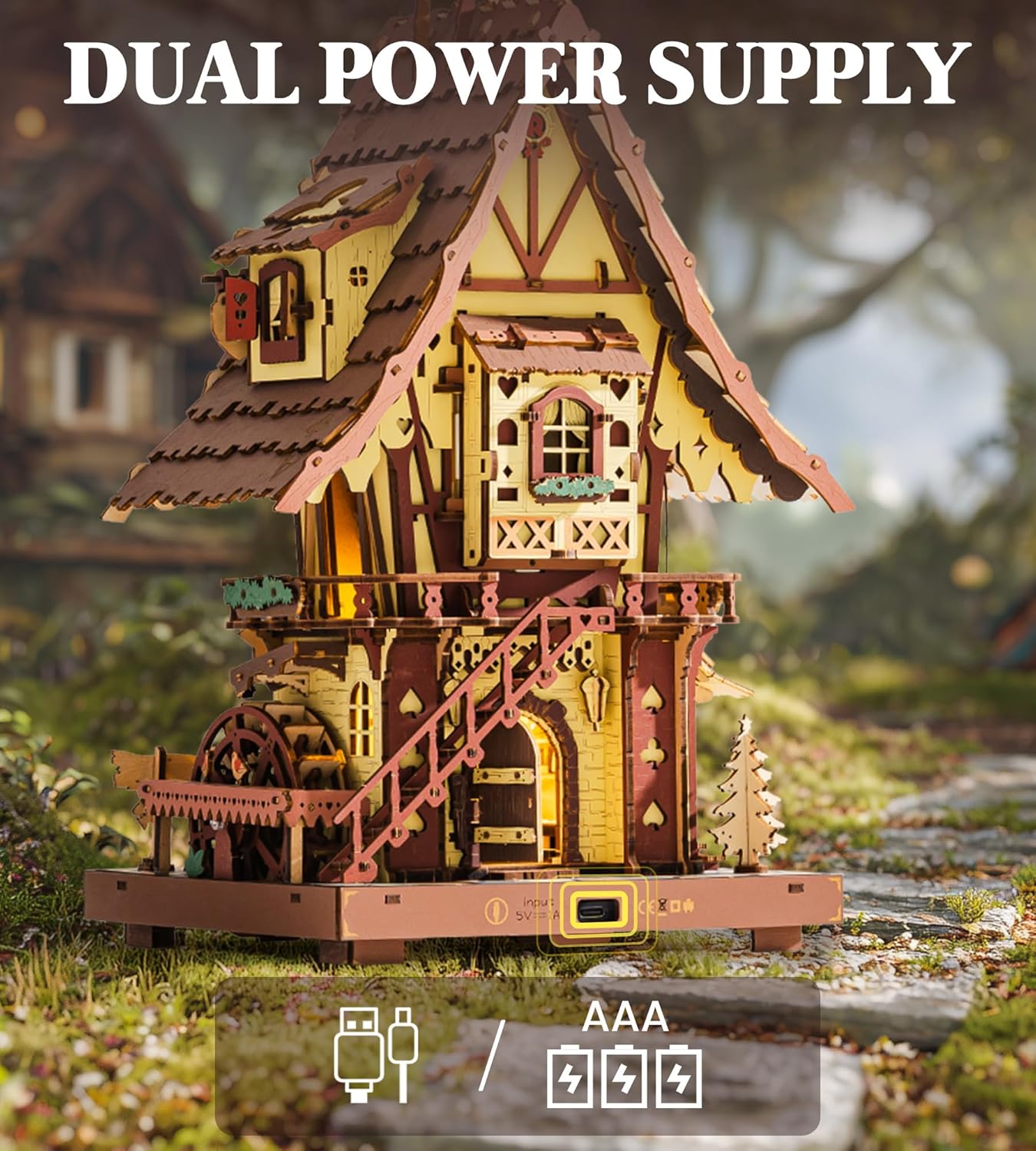 ROKR Cuckoo Clock Mechanical 3D Wooden Puzzle Kit for Adults, DIY Wooden Clock Model Building Set, Unique Home Decor Gift for Women Men