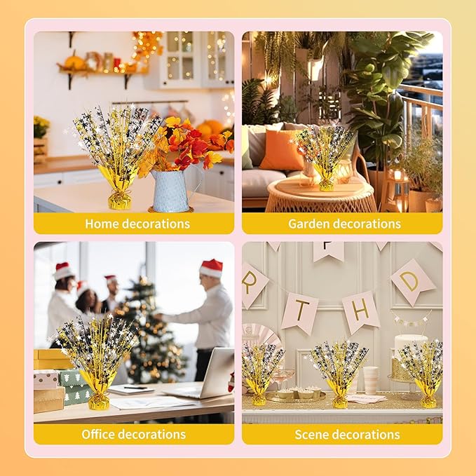 6 Pack Star Table Centerpieces for Party, Birthday Table Decorations for Kids Adults, Party Centerpieces for Tables for Wedding Baby Shower Graduation Holiday Event (Gold Silver Black)