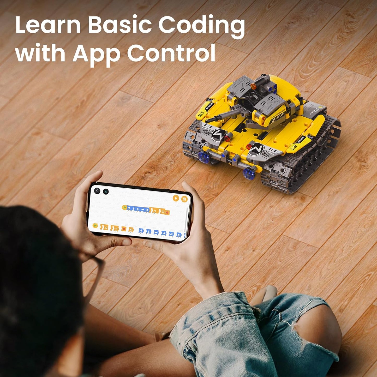 Sillbird Robot Building Kit with Remote Control STEM Gifts for Boys Age 8-13, Technic Coding Robotic Toys for Kids Birthday, Buildable 5in1 Models with 488 Pieces