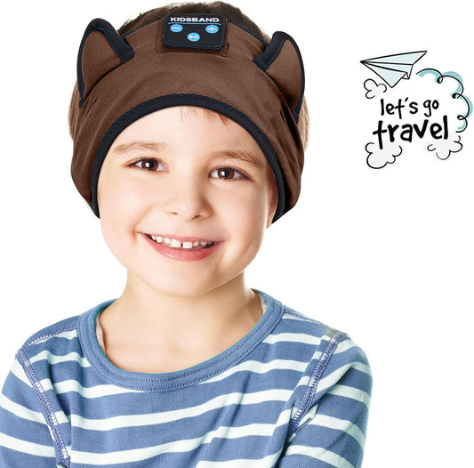 KIDSBAND Kids Headphones, Bluetooth Headphones Adjustable Headband for Kids,Wireless and Wired Playback 3.5 MM Jack for School,Cat Ear Headset for Girls Boys,Kindle Tablet Cellphones Airplane Travel