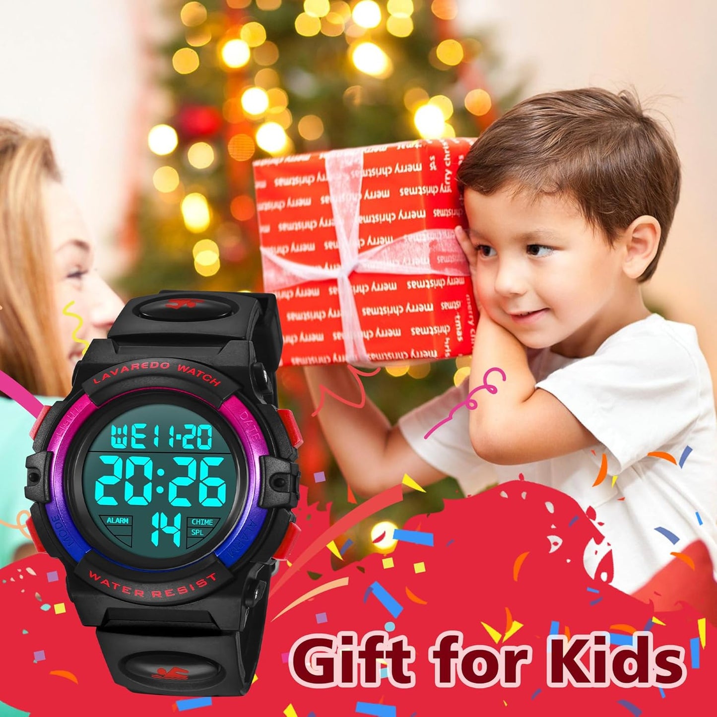 Kids Watch,Boys Watch for 3-15 Year Old Boys,Digital Sport Outdoor Multifunctional Chronograph LED 50 M Waterproof Alarm Calendar Analog Watch for Children with Silicone Band,Kids Gift